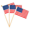 4" x 6" USA Flag w/Wooden Pole
